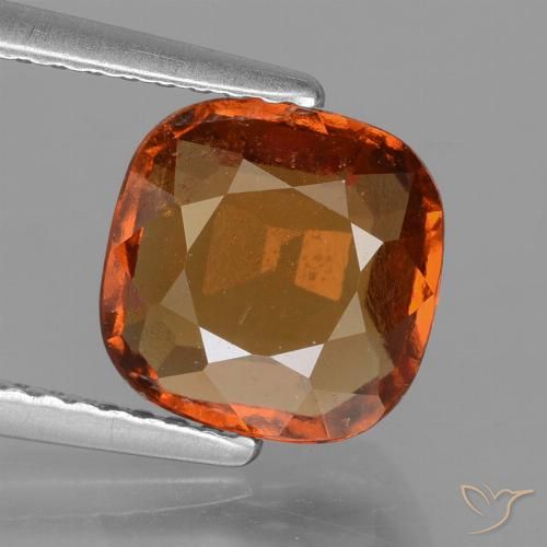 Granada hessonita laranja natural 2,36ct, almofada cortada, VS