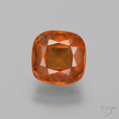 2.91ct Natural Laranja Profundo granada hessonita, Almofada, SI
