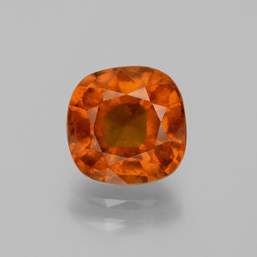 Granada hessonita laranja natural 2,89ct, almofada cortada, VS-SI