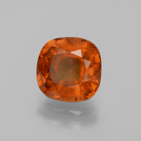 Granada hessonita laranja natural 2,89ct, almofada cortada, VS-SI