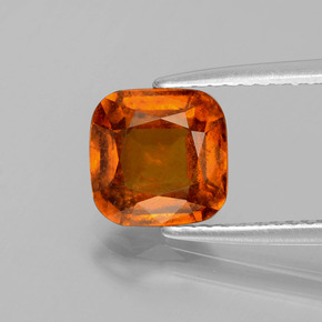 Granada hessonita laranja natural 2,27ct, almofada cortada, VS