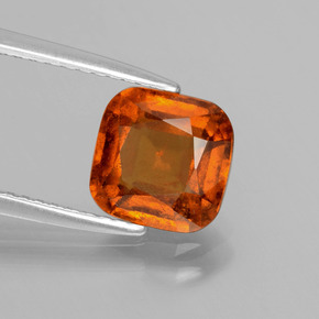 Granada hessonita laranja natural 2,27ct, almofada cortada, VS