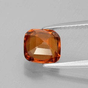 Granada hessonita laranja natural 2,27ct, almofada cortada, VS