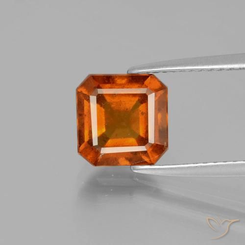 2.52ct Natural Laranja médio-escuro granada hessonita, Corte Esmeralda, VS-SI