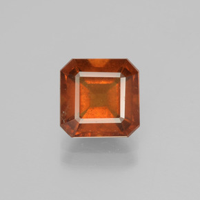Granada hessonita laranja natural 2,87ct, corte esmeralda, VS