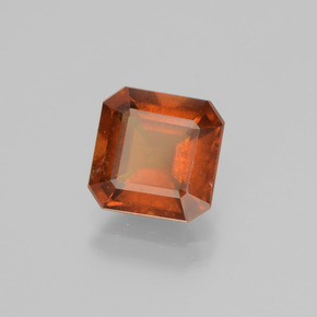 Granada hessonita laranja natural 2,87ct, corte esmeralda, VS