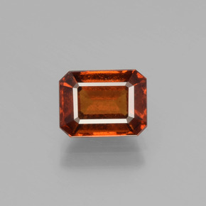 Granada hessonita laranja natural 2,22ct, corte esmeralda, VS