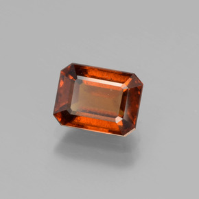 Granada hessonita laranja natural 2,22ct, corte esmeralda, VS