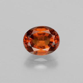 Granada hessonita laranja natural 1,98ct, corte oval, VS