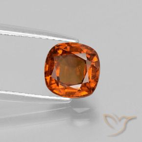 Granada hessonita laranja natural 1,80ct, almofada cortada, VS-SI