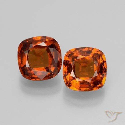 3.52ctw Natural fogo laranja granada hessonita, Almofada, VS-SI