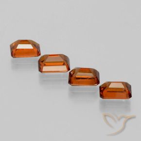 Pedras preciosas de granada hessonita Laranja escuro natural de 4.90 ct, Corte Octógono / Esmeralda, VS