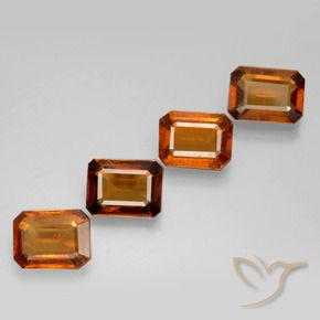 Pedras preciosas de granada hessonita Laranja Profundo natural de 6.03 ct, Corte Octógono / Esmeralda, VS