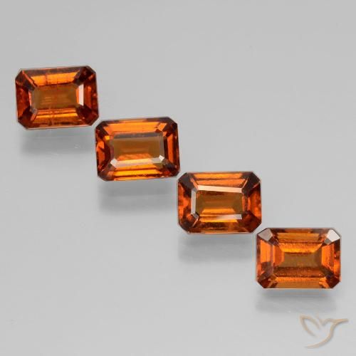 4.36ctw Natural Laranja Médio granada hessonita, Corte Esmeralda, VS