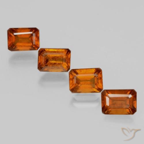 5.56ctw Natural Laranja Profundo granada hessonita, Corte Esmeralda, VS-SI