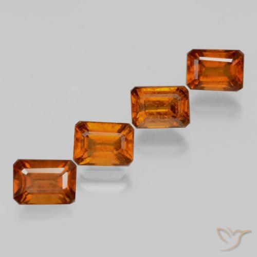 Pedras preciosas de granada hessonita Laranja Profundo natural de 5.56 ct, Corte Octógono / Esmeralda, VS-SI
