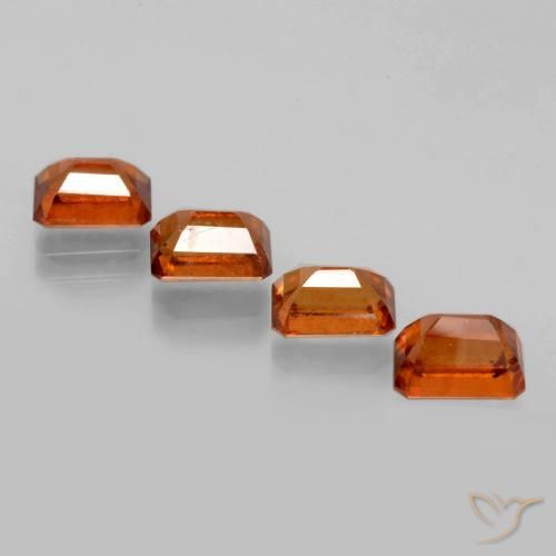 Pedras preciosas de granada hessonita Laranja Profundo natural de 5.56 ct, Corte Octógono / Esmeralda, VS-SI