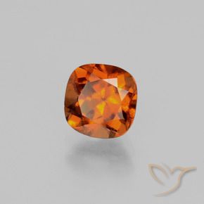 granada hessonita Laranja Profundo Natural 1.47ct, Almofada, VS
