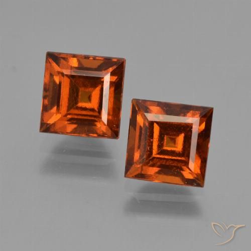 2.80ctw Natural Laranja Médio granada hessonita, Quadrado, VS