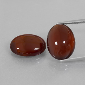 Pedras preciosas de granada hessonita marrom natural de 15,87 ct, corte oval, translúcido
