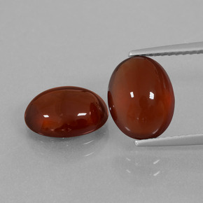Pedras preciosas de granada hessonita laranja natural de 6,21 ct, corte oval, translúcido