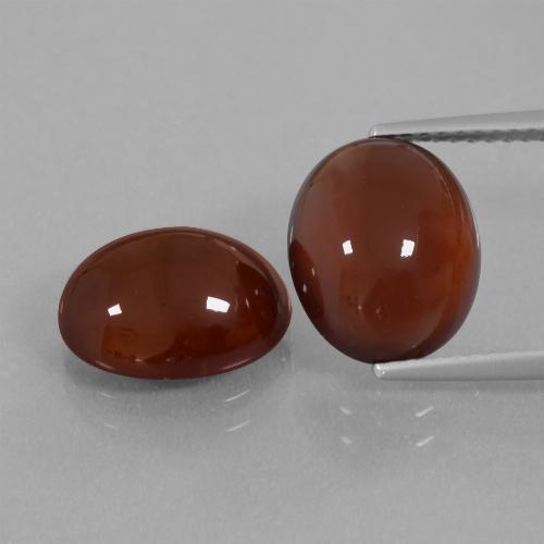 Pedras preciosas de Granada Hessonita Vermelho escuro natural de 9.41 ct, Corte Oval, Translúcido