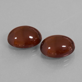 Pedras preciosas de Granada Hessonita Vermelho escuro natural de 9.41 ct, Corte Oval, Translúcido