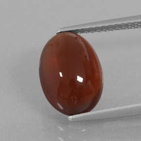 Granada hessonita marrom natural 4,40ct, corte oval, translúcido