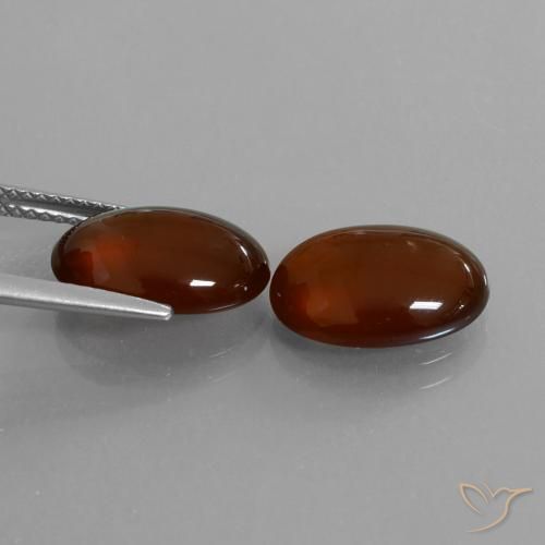 Pedras preciosas de granada hessonita Castanho médio-escuro natural de 9.31 ct, oval, Translúcido