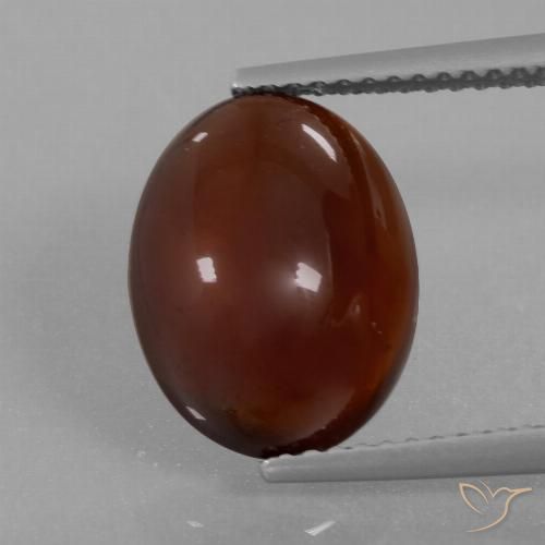Granada hessonita marrom natural 5,12ct, corte oval, translúcido