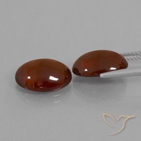 Pedras preciosas de granada hessonita Castanho médio-escuro natural de 12.31 ct, oval, Translúcido