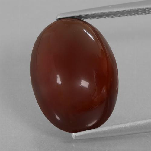 Granada hessonita marrom natural 8,05ct, corte oval, translúcido