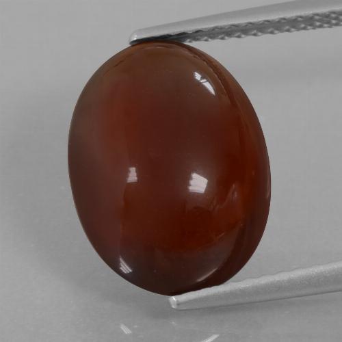 Granada hessonita pecan brown natural 7,03ct, corte oval, translúcido