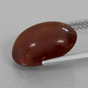 Granada hessonita pecan brown natural 7,03ct, corte oval, translúcido