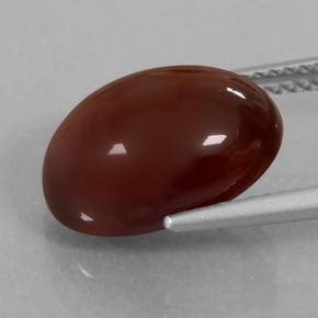 Granada hessonita laranja natural 8,64ct, corte oval, translúcido