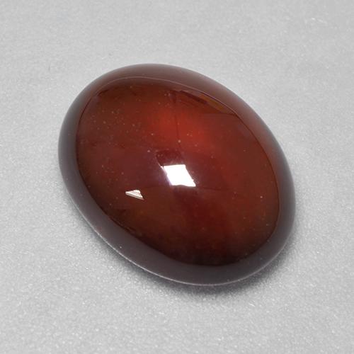 Granada hessonita laranja natural 6,41ct, corte oval, translúcido