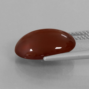 Granada Hessonita Castanho médio-escuro Natural 7.09ct, Corte Oval, Translúcido