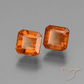 Pedras preciosas de granada hessonita fogo laranja natural de 3.22 ct, Corte Octógono / Esmeralda, VS