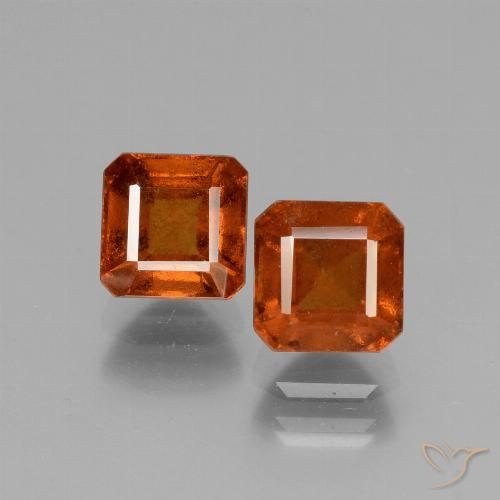 3.17ctw Natural laranja avermelhado granada hessonita, Corte Esmeralda, VS