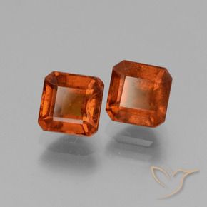 Pedras preciosas de granada hessonita laranja avermelhado natural de 3.17 ct, Corte Octógono / Esmeralda, VS