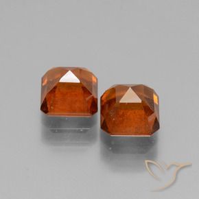 Pedras preciosas de granada hessonita laranja avermelhado natural de 3.17 ct, Corte Octógono / Esmeralda, VS