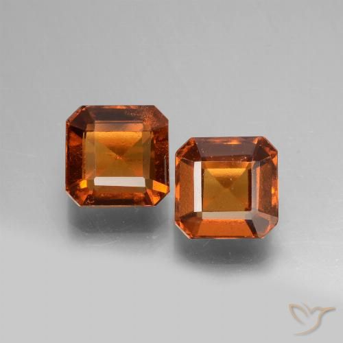 2.98ctw Natural Laranja Médio granada hessonita, Corte Esmeralda, VS-SI