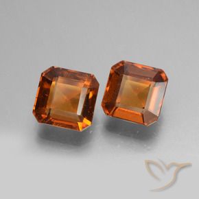 Pedras preciosas de granada hessonita Laranja Médio natural de 2.98 ct, Corte Octógono / Esmeralda, VS-SI