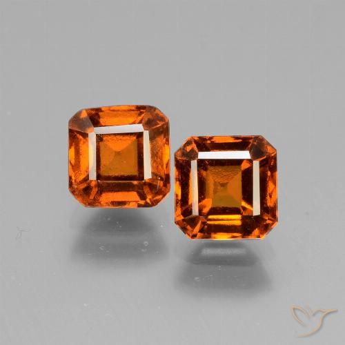2.91ctw Natural Laranja Médio granada hessonita, Corte Esmeralda, VS