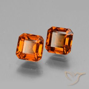 Pedras preciosas de granada hessonita Laranja Médio natural de 2.91 ct, Corte Octógono / Esmeralda, VS