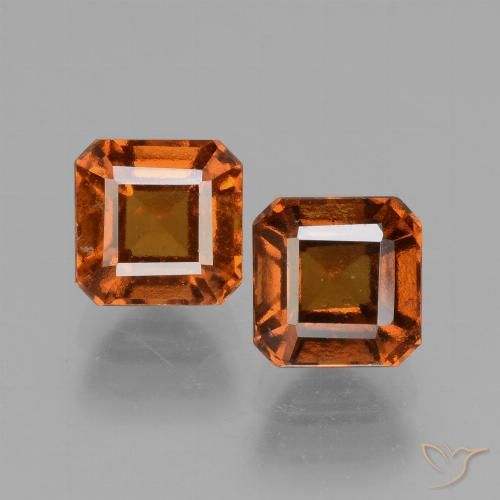 3.44ctw Natural Laranja escuro granada hessonita, Corte Esmeralda, VS
