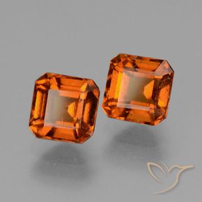 Pedras preciosas de granada hessonita âmbar laranja natural de 2.94 ct, Corte Octógono / Esmeralda, VS