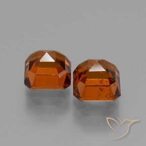 Pedras preciosas de granada hessonita âmbar laranja natural de 2.94 ct, Corte Octógono / Esmeralda, VS