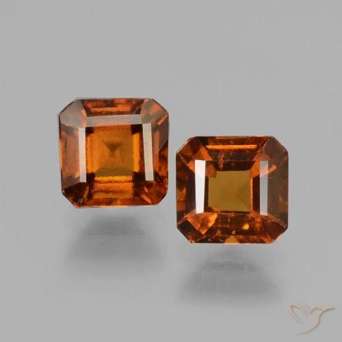 2.36ctw Natural Laranja Profundo granada hessonita, Corte Esmeralda, VS