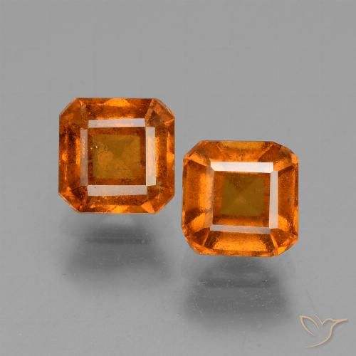 2.76ctw Natural Laranja Médio granada hessonita, Corte Esmeralda, VS